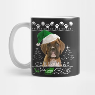 Brindle Boxer Puppy Christmas Sweater Mug